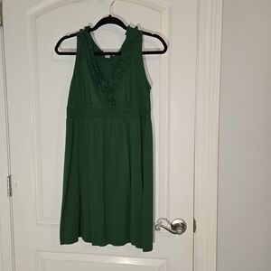 LOFT Sleevless Casual Green Dress Ruffles